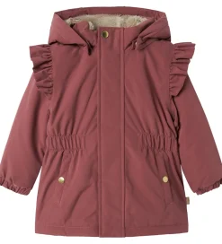 Name It Vinterjakke - NmfSnow05 - Rose Brown m. Flæser