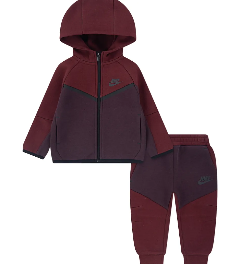 Nike Sæt - Fleece - Team Red/Burgundt Crush