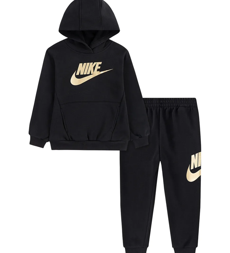 Nike Sweatsæt - Sort/Guld