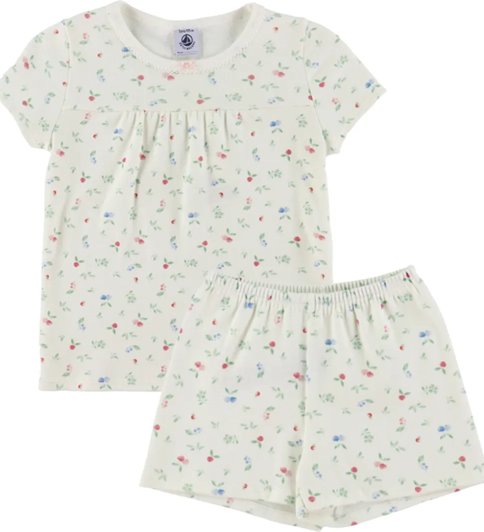 Petit Bateau Nattøj - 2-Delt - Marshmallow/Multicolor