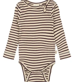 Petit Piao Body l/æ - Rib - Dark Grape/Off White