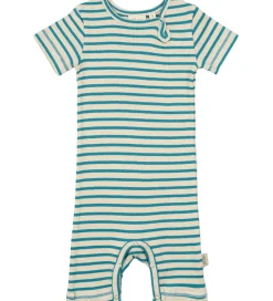 Petit Piao Sommerdragt - Rib - Modal - Turquise/Dark Off White