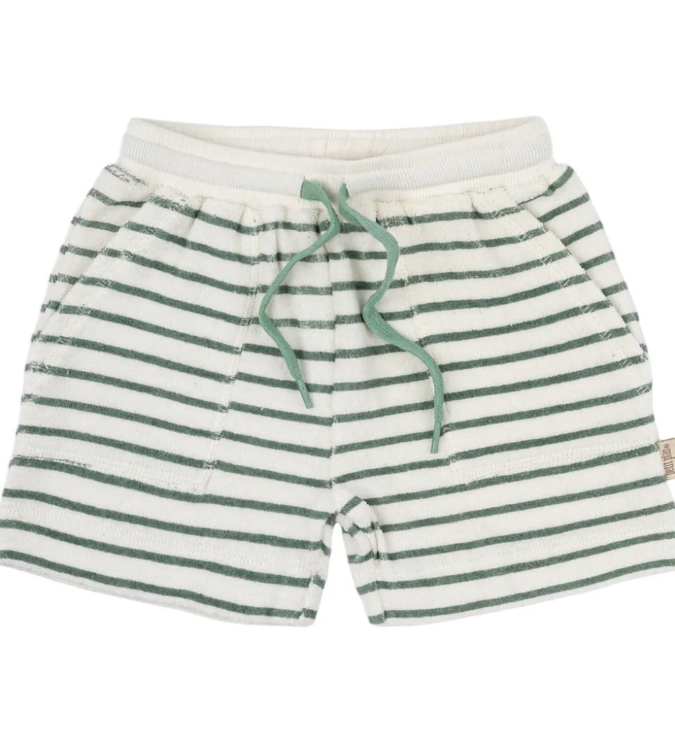 Petit Piao Sweatshorts - Frotté - Pocket - Off white/green