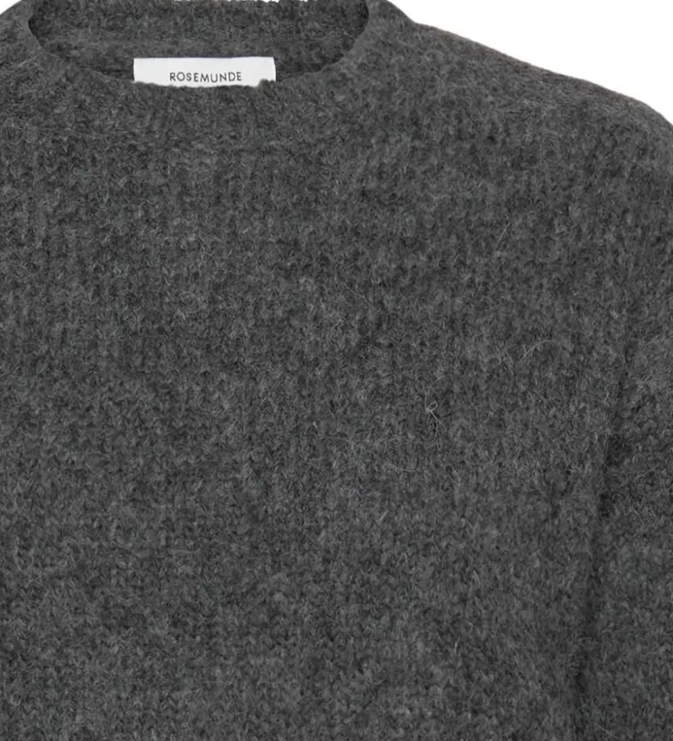 Rosemunde Bluse - Strik - Uld - Medium Grey Melange