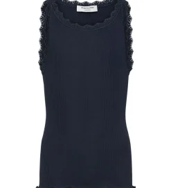 Rosemunde Top - Rib - Balta - Navy m. Blonder