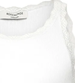 Rosemunde Top - Rib - Balta - New White m. Blonder