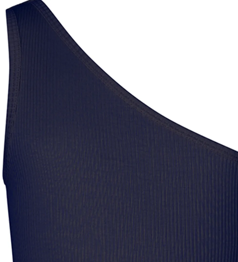Rosemunde Top - Rib - One Shoulder - Navy