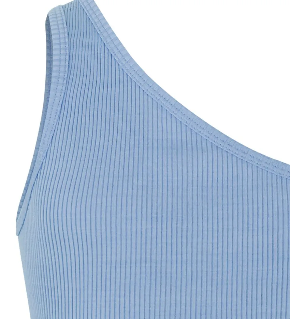 Rosemunde Top - Rib - One Shoulder - Blue Heaven
