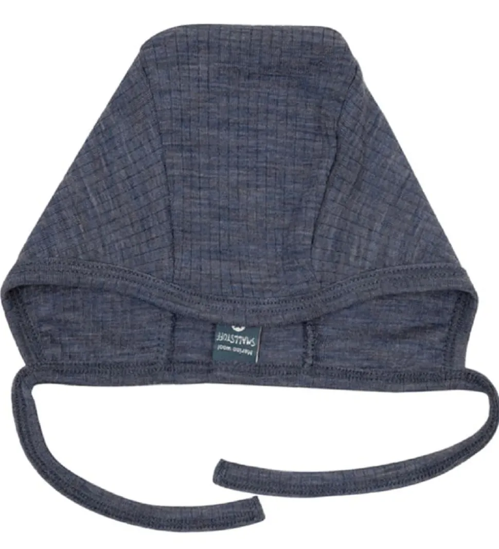 Smallstuff Babyhjelm - Uld - Denim Melange