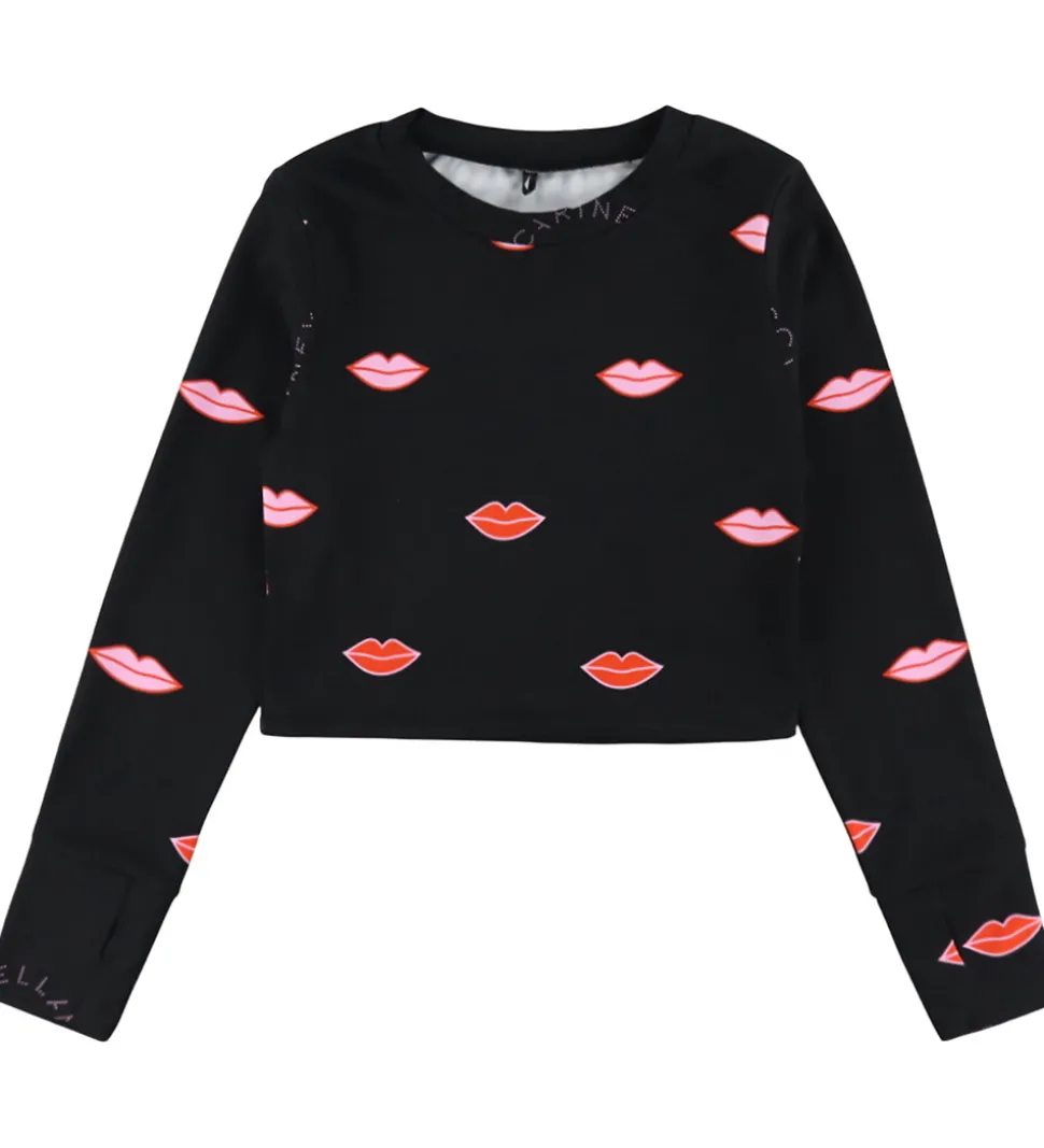 Stella McCartney Kids Badebluse - Cropped - UV50+ - Sort m. Læbe