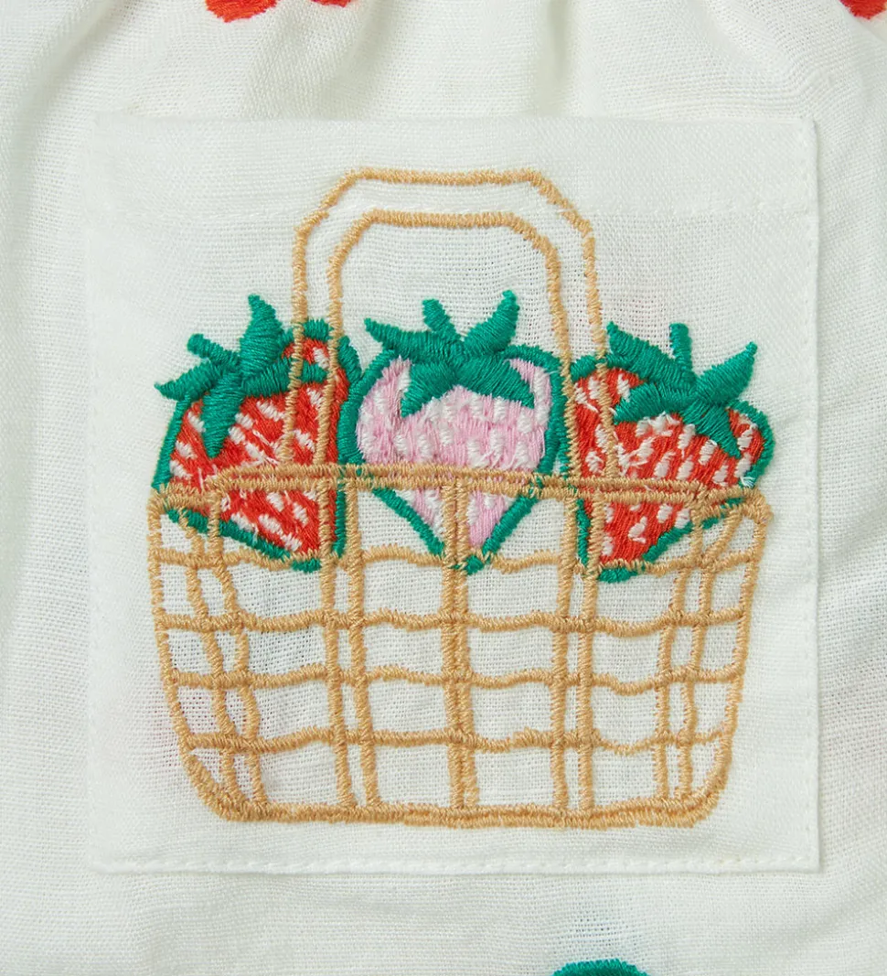 Stella McCartney Kids Sommersæt - Top/Bloomers - Ivory m. Kirseb