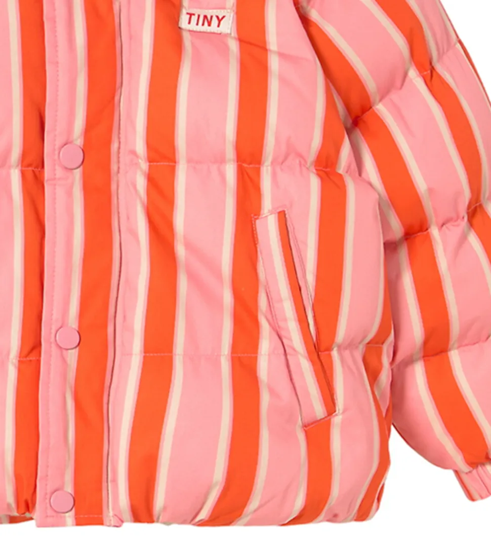 Tiny Cottons Dynejakke - Retro Stripes - Summer Red/Pink