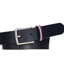 Tommy Hilfiger Bælte - Leather Belt - Navy Blue