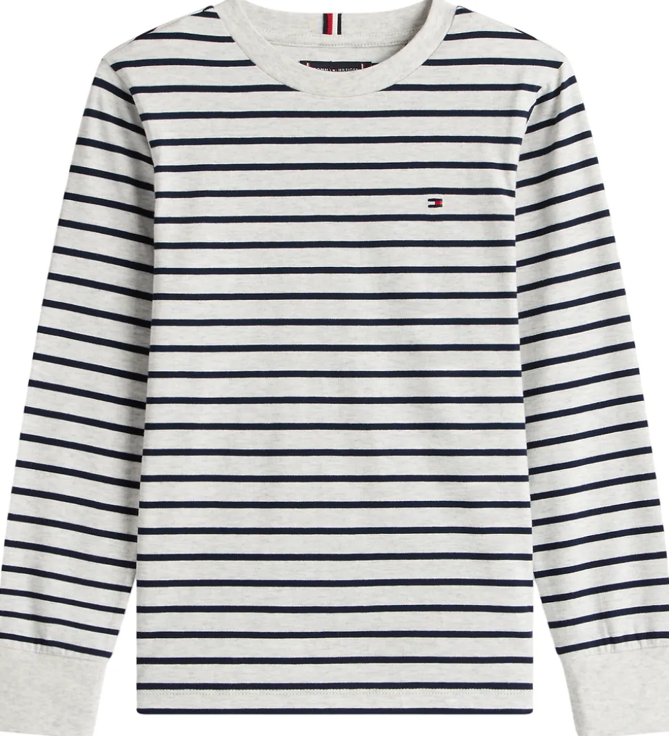 Tommy Hilfiger Bluse - Stripe - Light Grey Heather Stripe Grey
