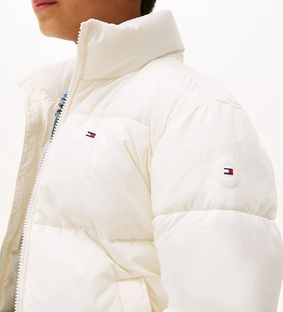 Tommy Hilfiger Dynejakke - Flag - Ivory Silk