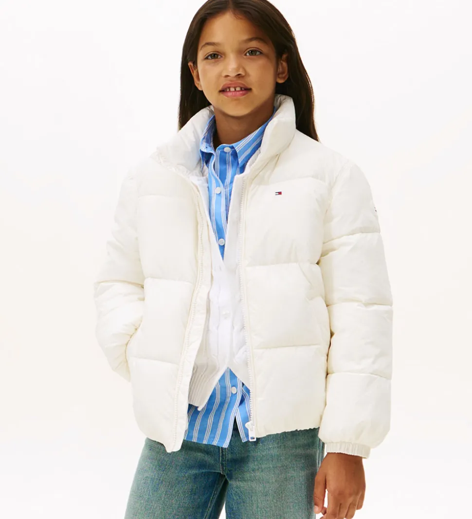 Tommy Hilfiger Dynejakke - Flag - Ivory Silk