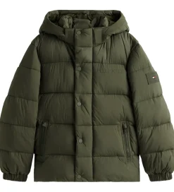Tommy Hilfiger Dynejakke - Matt and Shine - Pewter Green