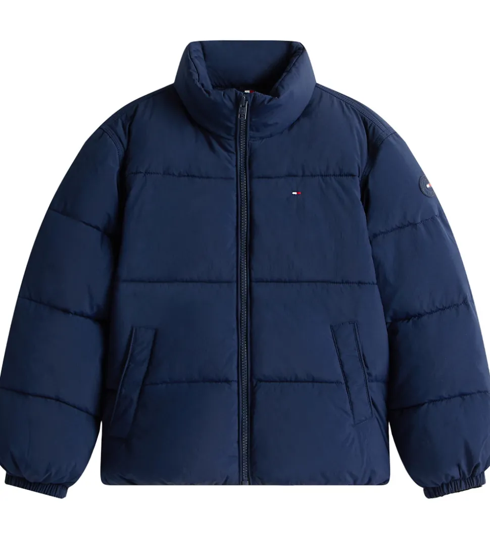 Tommy Hilfiger Dynejakke - Dark Night Navy m. Logo