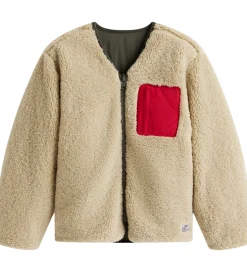 Tommy Hilfiger Fleecejakke - Vendbar - Pewter Green/Beige