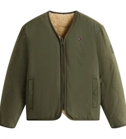 Tommy Hilfiger Fleecejakke - Vendbar - Pewter Green/Beige