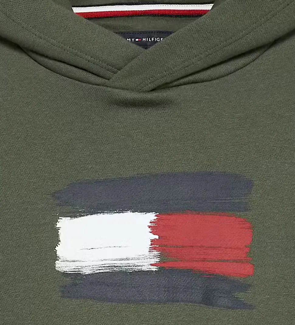 Tommy Hilfiger Hættetrøje - Flag - Pewter Green