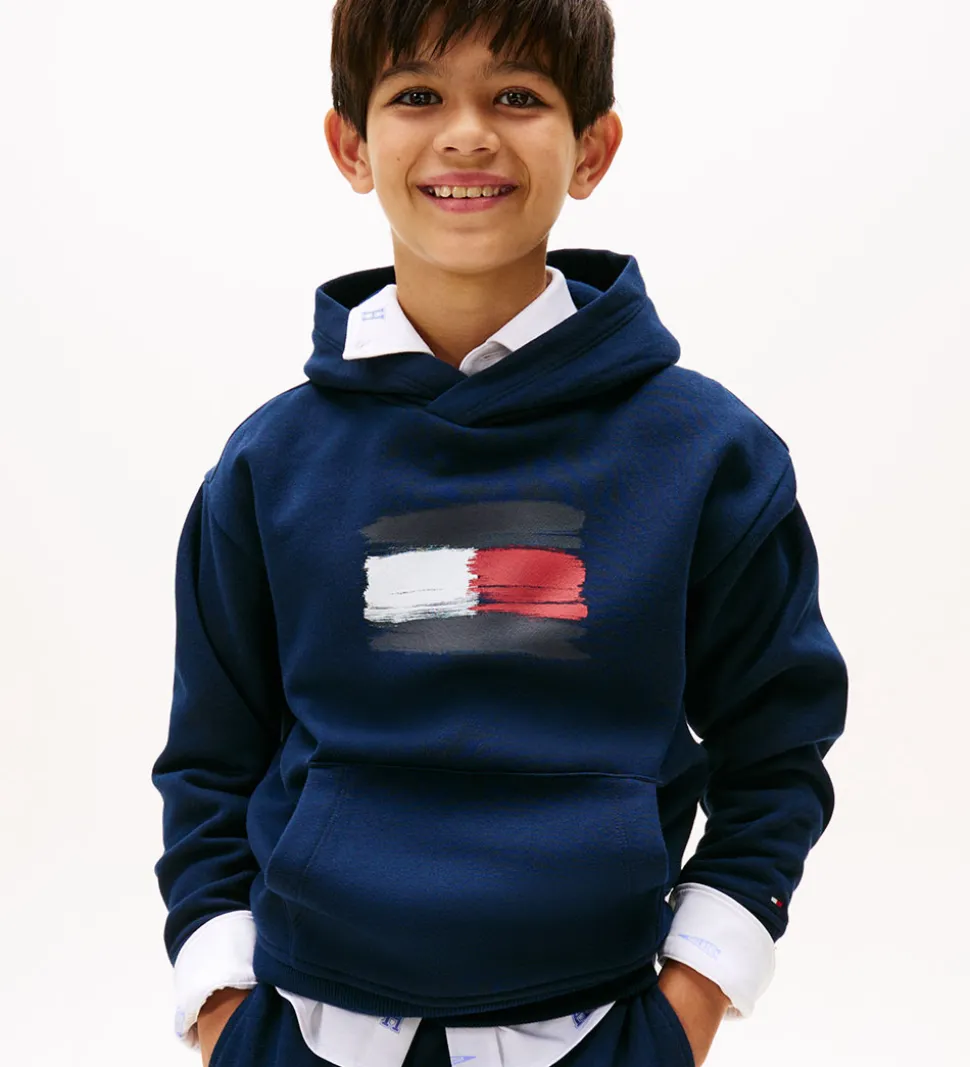 Tommy Hilfiger Hættetrøje - Flag - Dark Night Navy