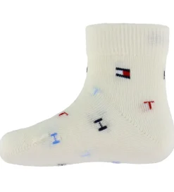 Tommy Hilfiger Strømper - 2-pak - Lyseblå/Hvid m. Print