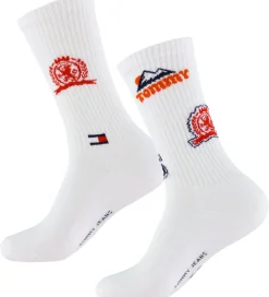 Tommy Hilfiger Strømper - 2-pak - Hvid m. Rød