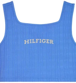 Tommy Hilfiger Top - Cropped - Rib - Blue Spell m. Hvid